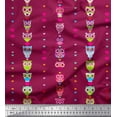 thumbnail image 1 of Soimoi Satin Silk Fabric Heart & Owl Kids Printed Craft Fabric by The Yard 42 Inch Wide, 1 of 1