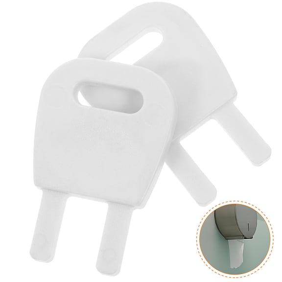 TABLZONE 2-Pack Universal White Dispenser Keys for Toilet Paper Holders and Paper Towel Dispensers