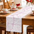 thumbnail image 5 of Table Runners 70 Inches Long Dress Scarves, Palm Tree Monstera Farmhouse Coffee/Dining/Kitchen Table Decor, Holiday Table Runner, Lavender White Leaf Boho Botanical Tropical 13x70 Inch, 5 of 9