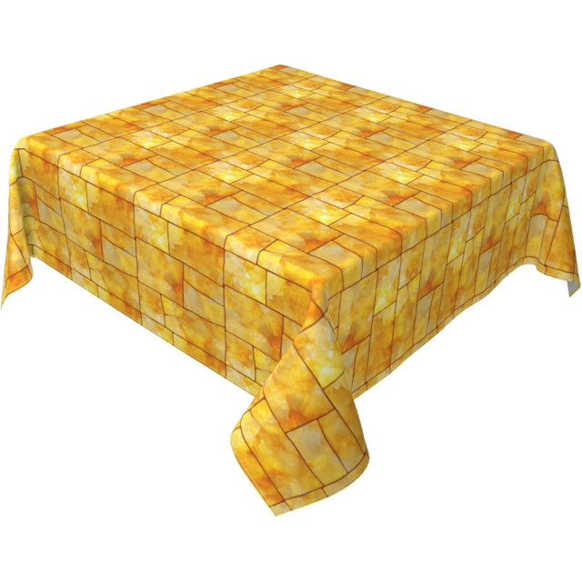 Square Tablecloth 54 x 54 Inch, Brown Yellow Glass Tablecloth Square Washable Table Cloth Cover Kitchen Dining Tablecloth for Party, Wedding, Cocktail, Banquet, Festival