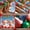 2A, variant on Red Theme Christmas Banner Christmas Style Reindeer Backdrop Reindeer Santa Claus Image Holiday Background for Christmas Party Family Gathering Xmas Event