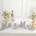 thumbnail image 2 of Efavormart Silver Glittered Wooden "Mr & Mrs" Freestanding Letter Photo Props, Rustic Glam Wedding Table Display Signs, 2 of 5
