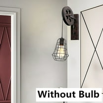 LED Wall Chandelier Metal Cage Shade 110-220V E27 For Indoor / Outdoor Lighting Farmhouse Vintage Wall Light Loft Hallway Rustic Lifting Pulley Wall Sconce Farmhouse Hallway Loft Rustic High Quality