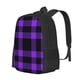 thumbnail image 1 of Disketp Purple Buffalo Plaid Mochila Minimalista de Gran Capacidad, Mochila de Viaje para Escuela, Trabajo o Uso Diario, 1 of 6