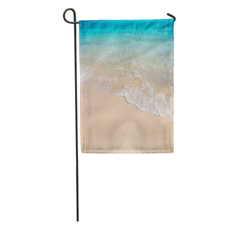 Coral Beach Water KDAGR Blue Water Tropical Beach White Coral Sand and Calm Wave Colorful Shore Ocean Garden Flag Decorative Flag House Banner 28x40 inch ()