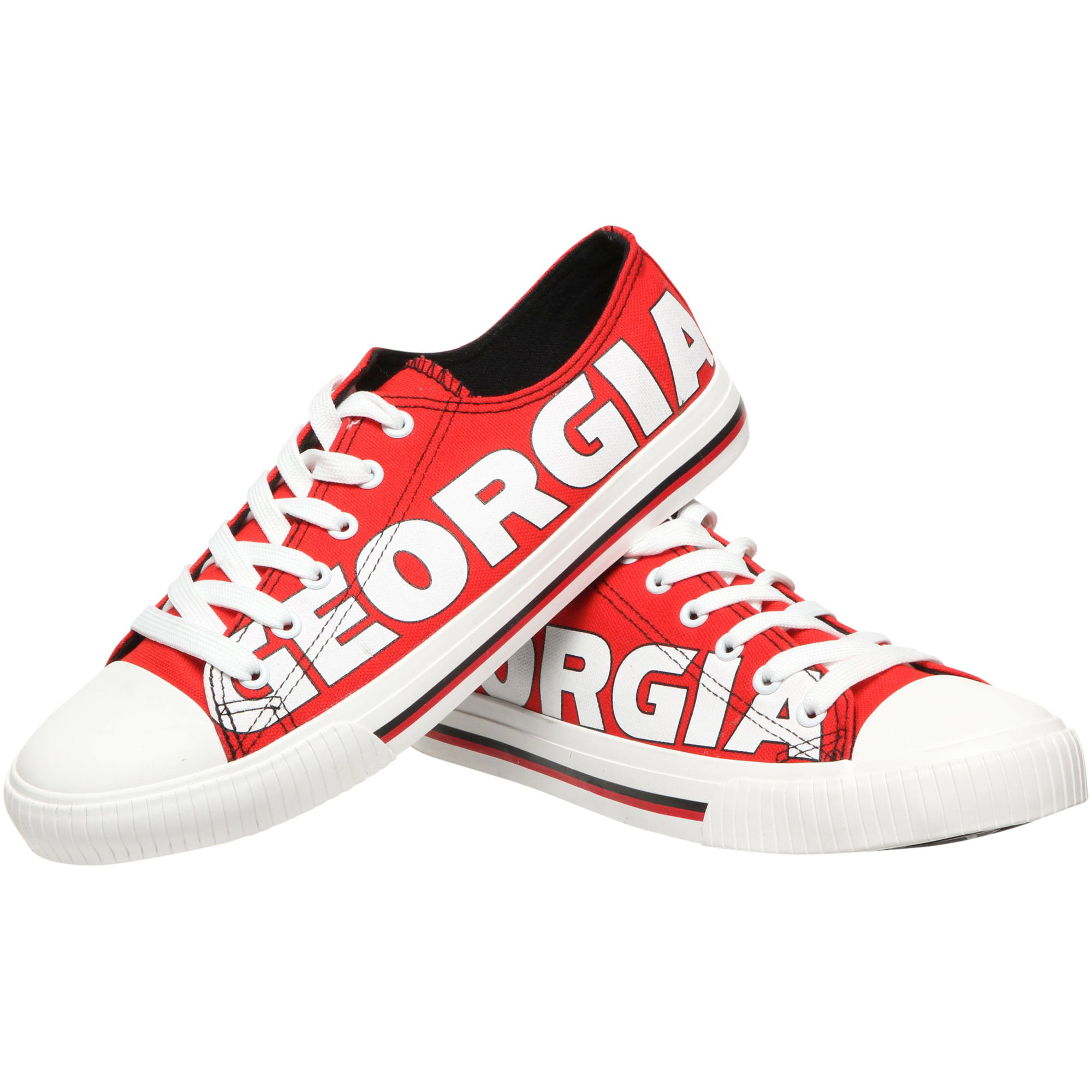 Bulldogs Low Top Big Logo Canvas Shoes Red