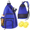 thumbnail image 2 of LLYWCM Sling Bag | Pickleball Bag - Reversible Crossbody Sling Backpack for Pickleball Paddles, Tennis, Pickleball Racket and Travel for Women Men (Blue), 2 of 4