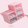 thumbnail image 5 of 6-Piece Candy Color Shoe Box, Transparent Plastic Shoe Storage Box, Shoe Cabinet Storage Drawer Rectangle Pink, 5 of 5