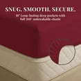 thumbnail image 3 of Sacred Thread Rayon Derived from Bamboo Sheets Twin XL Size, 18'' Deep Pocket Cooling Sheets for Hot Sleepers, 4 PC Cooling Sheets (Twin XL Size) (Burgundy), 3 of 9