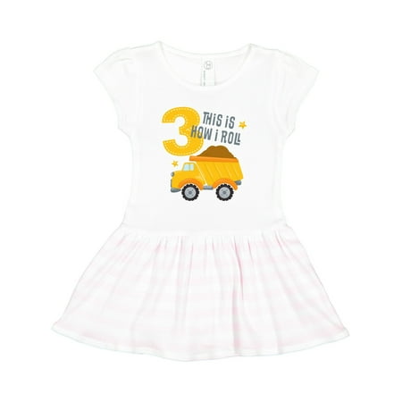 

Inktastic Dump Truck 3rd Birthday Gift Toddler Girl Dress