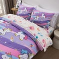 thumbnail image 5 of Btargot 5 Piece Colorful Unicorn Girls Comforter Sets Twin Pink Purple Rainbow Stars Bedding Set, 5 of 10