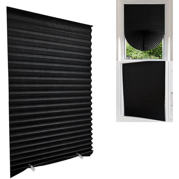 Blackout Blinds for Windows Cordless Temporary Shades Blinds No Drill Mini Black Out Blinds for Window of Bedroom,Bathroom,Kitchen Office (Black Shading, 23.6 * 59"(60 * 150cm))