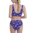 thumbnail image 5 of High Waisted Bikini Sets For Women, Skull Daisy Purple Swimsuits Tummy Control, Two Pieces Bathing Suit, 5 of 8