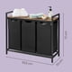 thumbnail image 3 of VASAGLE Cesto para Ropa Sucia, Cesta Colada, 3 Bolsas Colada de Tela Oxford Extraíble y Desmontable, 3 x 38 L, 92.5 x 33 x 72 cm, Estante, Marco Metálico, Negro, 3 of 7