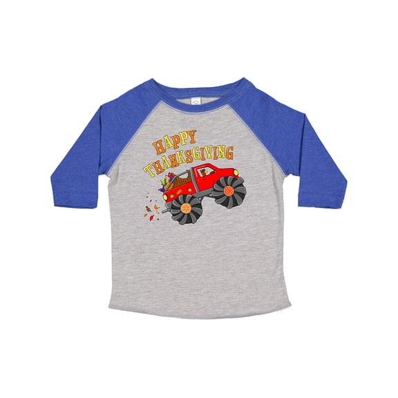 Inktastic Happy Thanksgiving Monster Truck with Turkey and Food Boys or Girls Toddler T-Shirt