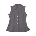 thumbnail image 5 of Breezora Women's 3 Button Sleeveless Vest Suit Set Lightweight Comfortable Summer Outfit for Business Casual and Daily Wear XL Size Dark Gray, 5 of 9