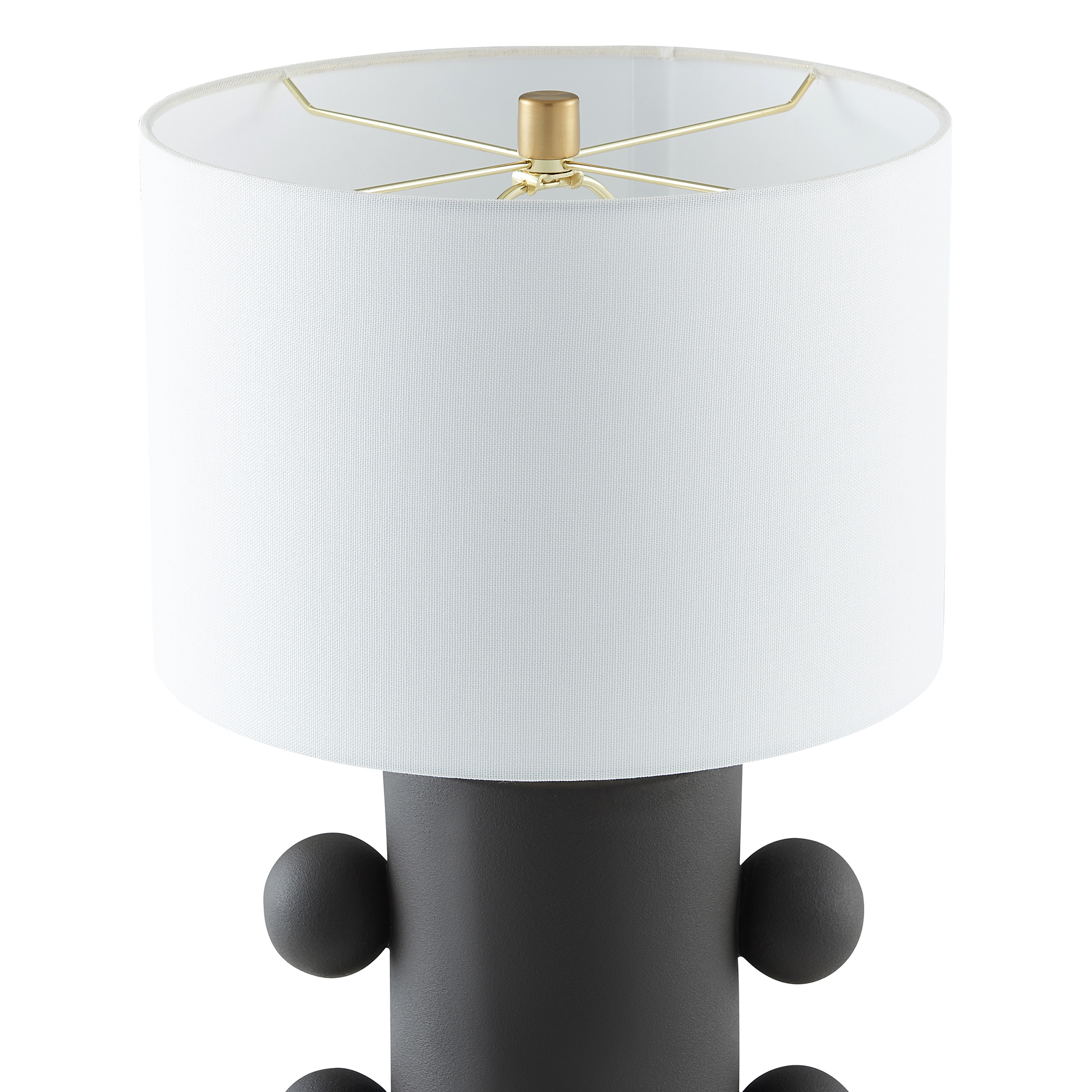 Jurrah 20" Tall Ceramic Table Lamp with Fabric Shade in Matte Black/White