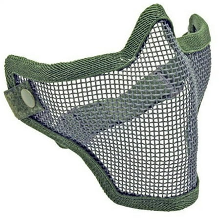 Tactical Gas Mask - Tactical Crusader 1G Airsoft Strike Steel Half Mask - OD GREEN