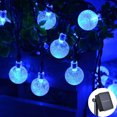 thumbnail image 3 of Cadena de luces solares para exteriores, 100 luces LED de globo de cristal con 8 modos, resistente al agua, con energía solar, para decoración de fiestas en el jardín, 3 of 5