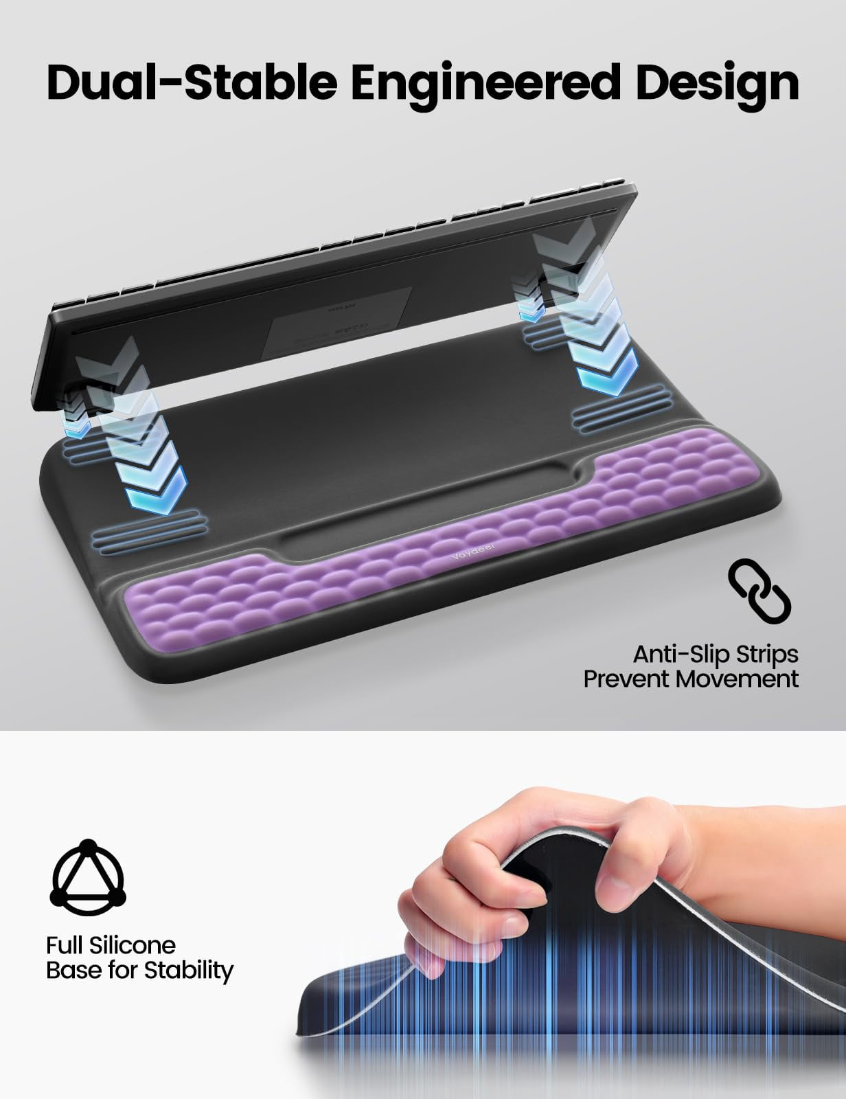 Stand And Mouse Pad Set Wrist Rest  Computer Support Memory Foam Desk Cushion Tilt Riser Lift Palm Hand Typing For Office Home Gaming