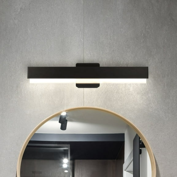 Luxury Scandinavian Bath Light, Large Size: 4.079''H x 3''W, with Mid Century Modern Style Elements, Matte Black Finish, UHP4841 from the Flensburg Collection by Urban Ambiance