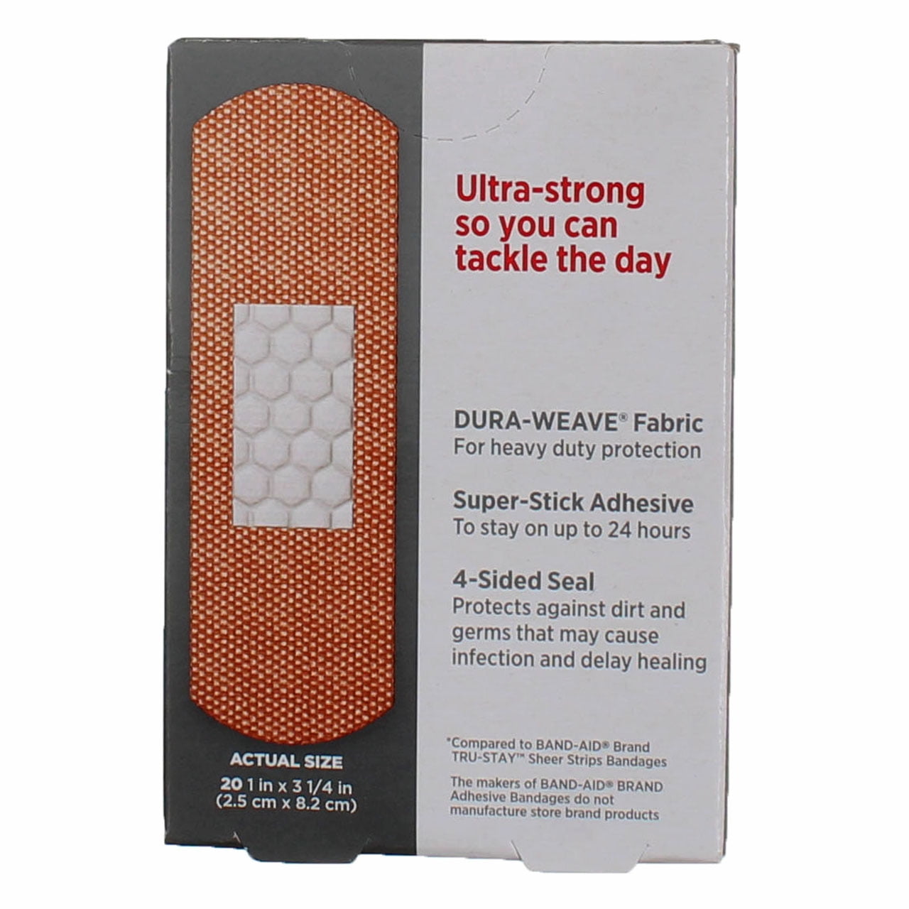 Band-Aid Brand Tough Strips Adhesive Bandage, All One Size, 20 ct (Pack of 4)
