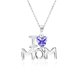 thumbnail image 1 of Collar con colgante de piedra violeta JeenMata I Love Mom Oro blanco 18K sobre plata, 1 of 2
