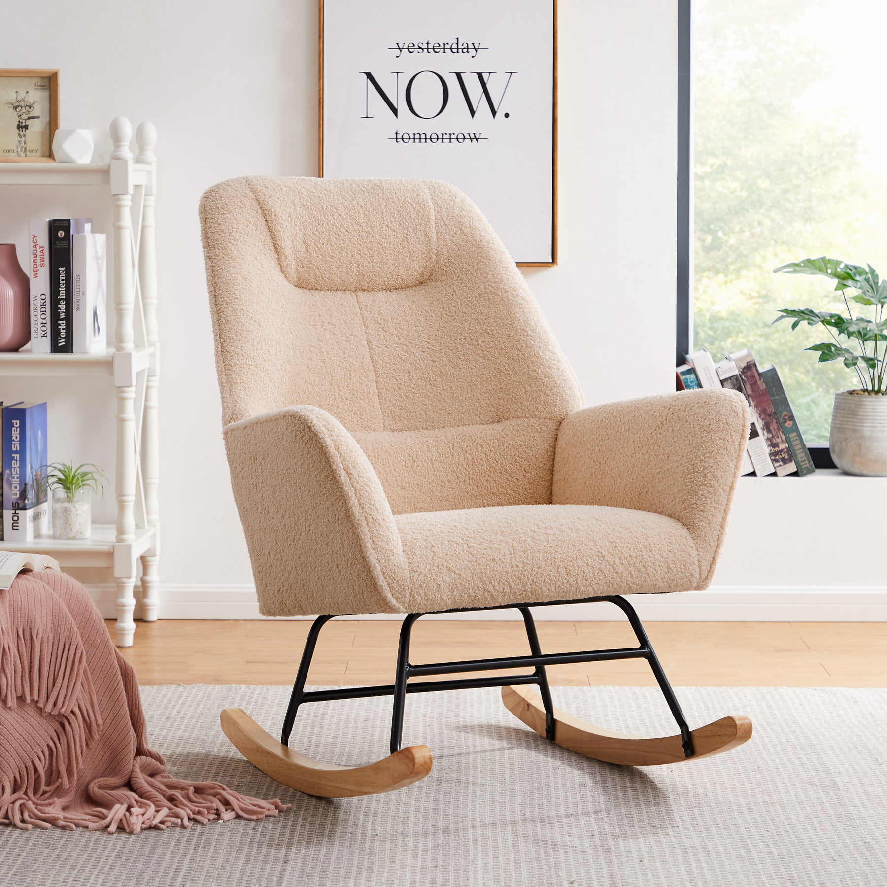 Tribesigns Rocking Chair with Thick Cushion, Modern Accent