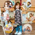 thumbnail image 6 of Pioneer Flower Floral Print Pattern Kids Aprons for Girls and Boys,Adjustable Neck Strap Toddler Aprons for Kids Cooking Baking, 6 of 7