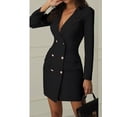 thumbnail image 4 of ZAXARRA Women Double Breasted Button Front Military Style Blazer Coat Jacket, 4 of 5