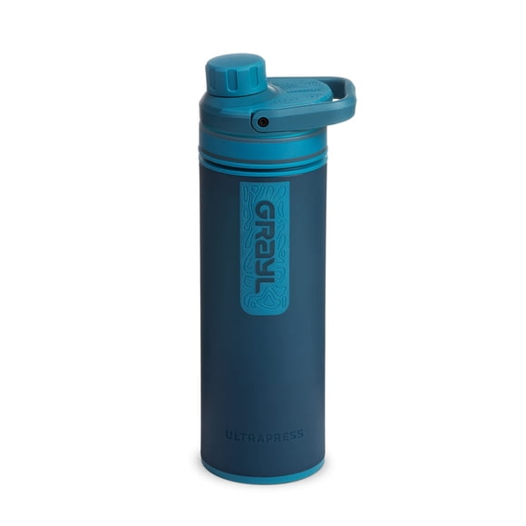 GRAYL UltraPress purificador de agua y botella de filtro para senderismo, mochilero y viajes (azul bosque)