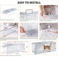 thumbnail image 3 of 32" Live Animal Traps,Humane Animal Trap for Stray Cats up to 16.5 pounds, Raccoons, Squirrel, Skunk, Mole, Groundhog, Armadillo, Rabbit,Steel Foldable with Pedal Triggers, 3 of 6