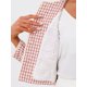 thumbnail image 5 of CHAQUETA DE TWEED CON CUELLO REDONDO Y CIERRE DE BOTONES PARA MUJERES INSPIRADAS EN CHIC, MANGA LARGA, TALLA XL, ROJO Y BLANCO, 5 of 6