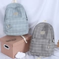 thumbnail image 4 of Qarigey a cuadros para mujer, escolar para estudiantes, informal para teléfono de gran capacidad para niñas, para viaje Mochilas Agua Azul Qarigey AP019063-05, 4 of 6