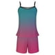 thumbnail image 4 of Sexy Pijama Conjunto para las Mujeres Gradiente Eslinga sin Mangas Tanque Empalme Pantalones Cortos Casual Pijamas Conjunto, Poliéster, 4 of 6