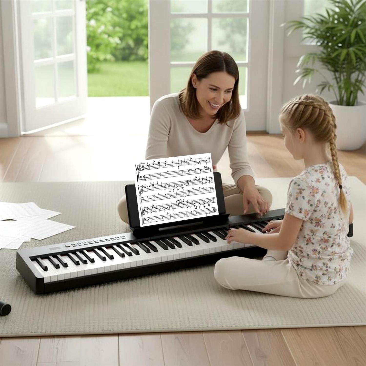 Spaco 88-Key Velocity-Sensitive Piano, Dual Speakers with French DREAM Audio, Professional for Practice & Performance, Black