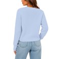 thumbnail image 3 of Women's Bow Tie Front Sweater Long Sleeve Crew Neck Knit Pullover Cardigan, M, 3 of 5