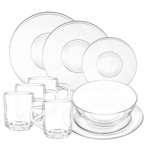 Stylo Vajilla De 16 Pzas Con Taza De Vidrio Redonda Moderna Minimalista