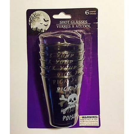 Halloween Plastic Skull Shot Glasses 6 count by Party Supplies