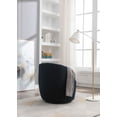 thumbnail image 3 of MAYEERTY Teddy Fabric Swivel Accent Armchair Barrel Chair, with Black Powder Coating Metal Ring, Dark Blue, 3 of 6