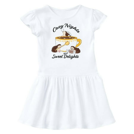 

Inktastic Cozy Nights and Sweet Delights Hedgehogs Gift Baby Girl Dress