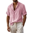 thumbnail image 3 of Guluxicc Men's Cotton Shirts Collared Short Sleeve Beach Vacation Tops for Everyday Wear Spring Summer Casual Outfits, 3 of 8