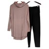 Carole Hochman Set Sz M French Terry Cowl Neck Tunic & Legging Set Pink A381863 Regular Size