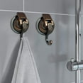 thumbnail image 2 of Heavy Duty Vacuum Suction Shower Hooks, Glass Suction Cup, for Bathroom Robe and Garland Decoration (2 Pack, Antique Brass), 2 of 7