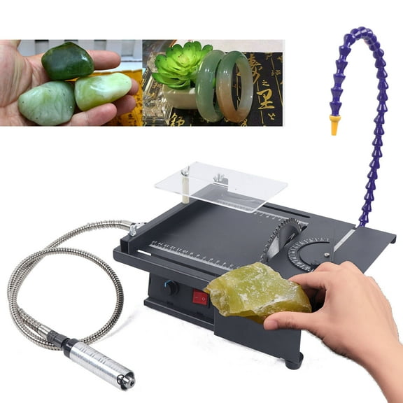 110V Table Saw Gem Jewelry Rock Bench Polishing Grinding Machine Lathe Polisher