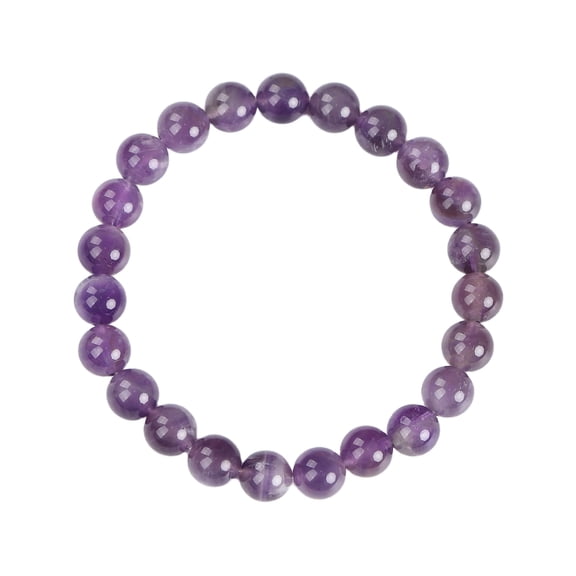 Natural Agate Gemstone Stretch Beads Bracelet Fashionable and Trendy. Many Colors To Choose From. (Amethyst)