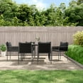 thumbnail image 1 of vidaXL 7 Piece Garden Dining Set with Cushions Poly Rattan and Steel, 1 of 5