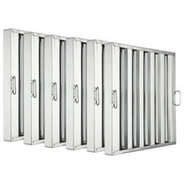 Commerical Hood Filters 19.5W x 19.5H Inch, 430 Stainless Steel 5 Grooves, Range Hood Filters for Restaurant Kitchen Exhaust Hoods, Pack of 6