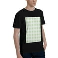 thumbnail image 2 of Bingfone Pistachio Green Checkboard Men'S Loose Fit Short-Sleeve Pocket T-Shirt, 2 of 7