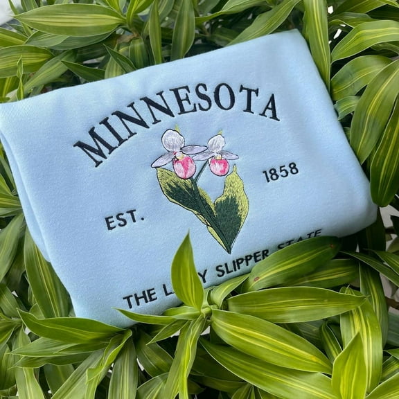 Embroidered Minnesota Lady Slipper State Sweatshirt